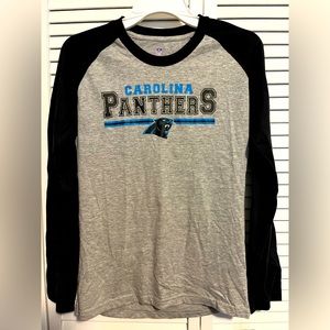 Great NFL Apparel boys size L gray long sleeve Carolina Panthers shirt NWT